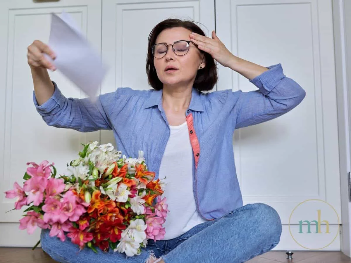 menopausal woman having a hot flash
